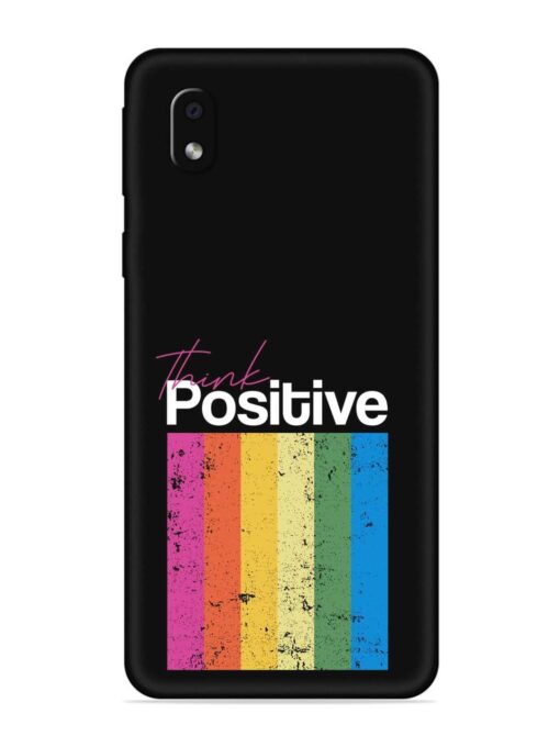 Think Positive Typography Embossed Soft Silicone Case for Samsung Galaxy M01 Core Zapvi