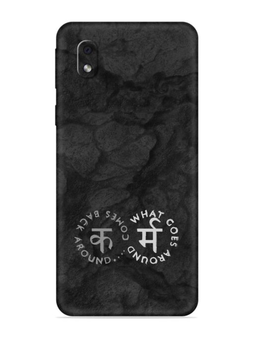 Karma Hindi Word Embossed Soft Silicone Case for Samsung Galaxy M01 Core