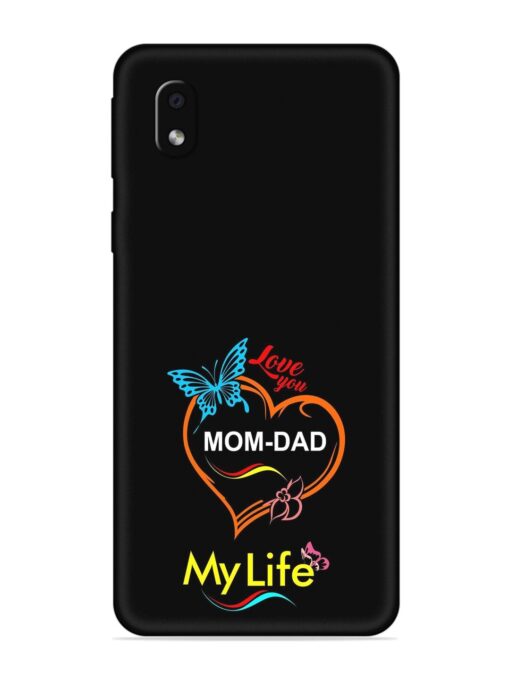 Love You Mom Dad Embossed Soft Silicone Case for Samsung Galaxy M01 Core