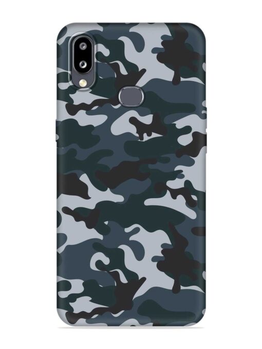 Dark Blue Army Military Art Embossed Soft Silicone Case for Samsung Galaxy M01S Zapvi