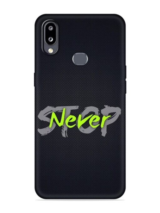 Never Stop Embossed Soft Silicone Case for Samsung Galaxy M01S Zapvi