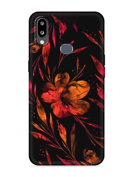 Red Flower Painting Embossed Soft Silicone Case for Samsung Galaxy M01S Zapvi