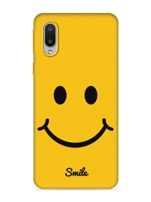 Yellow Smiley Embossed Soft Silicone Case for Samsung Galaxy M02