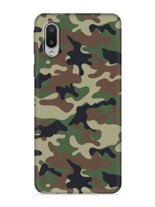 Army Military Camouflage Dark Green Embossed Soft Silicone Case for Samsung Galaxy M02