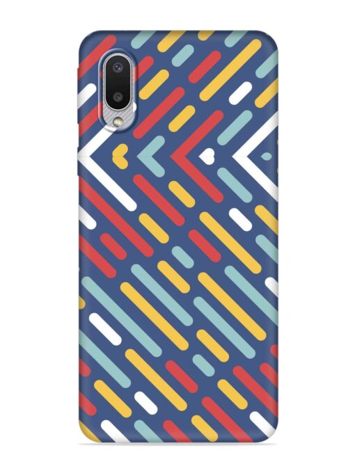 Colored Lines Embossed Soft Silicone Case for Samsung Galaxy M02