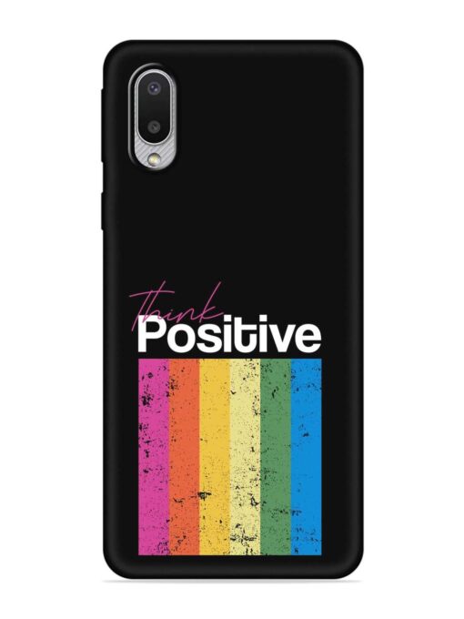 Think Positive Typography Embossed Soft Silicone Case for Samsung Galaxy M02 Zapvi