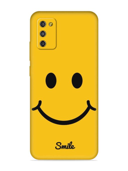 Yellow Smiley Embossed Soft Silicone Case for Samsung Galaxy M02S Zapvi