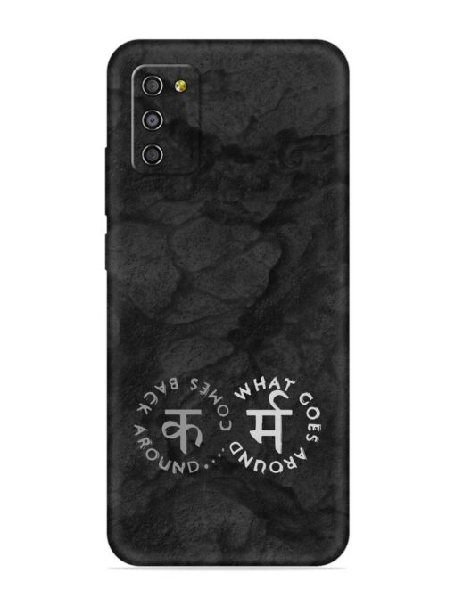 Karma Hindi Word Embossed Soft Silicone Case for Samsung Galaxy M02S Zapvi