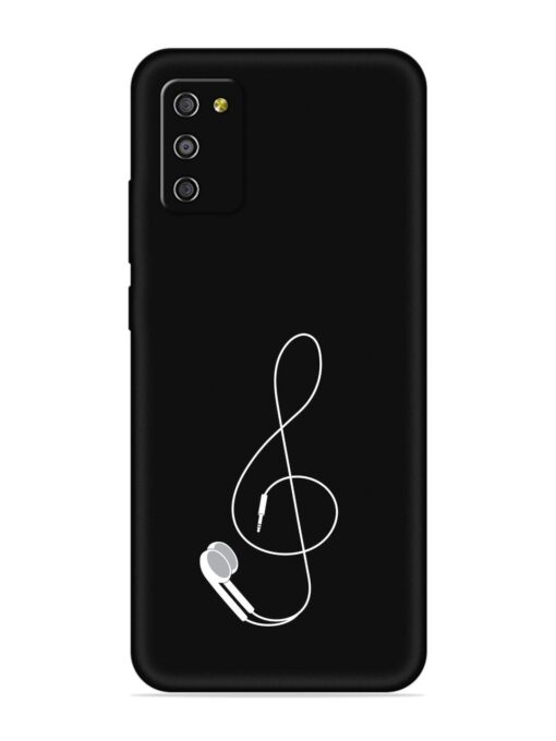 Music Earphone Vector Embossed Soft Silicone Case for Samsung Galaxy M02S Zapvi