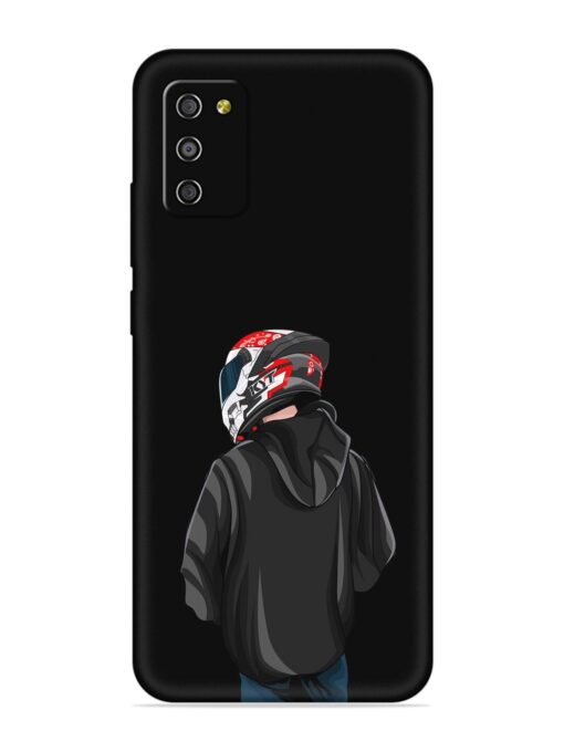 Motorcycle Rider Embossed Soft Silicone Case for Samsung Galaxy M02S