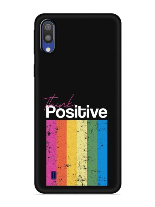 Think Positive Typography Embossed Soft Silicone Case for Samsung Galaxy M10 Zapvi