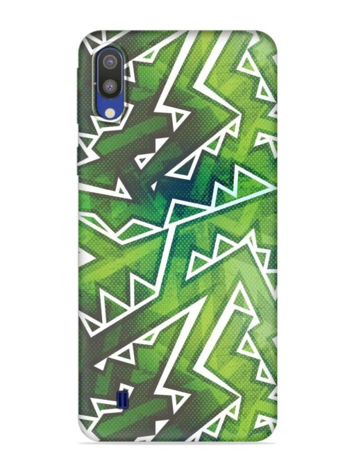 Green Graffiti Seamless Embossed Soft Silicone Case for Samsung Galaxy M10 Zapvi