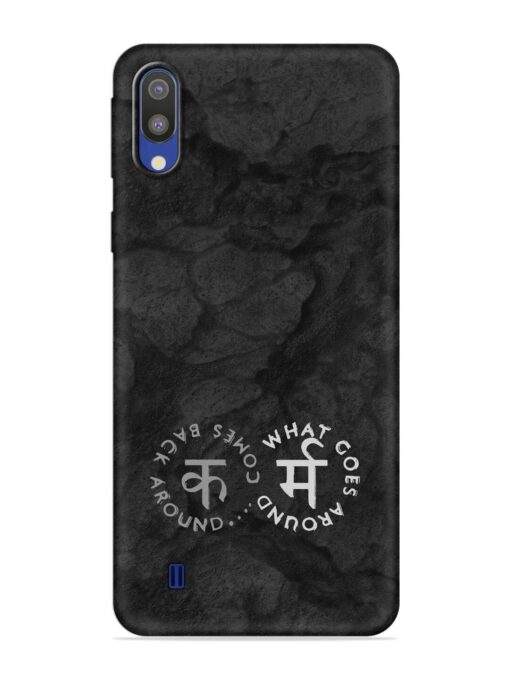 Karma Hindi Word Embossed Soft Silicone Case for Samsung Galaxy M10