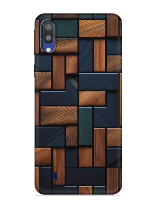 Wooden Background Cubes Embossed Soft Silicone Case for Samsung Galaxy M10 Zapvi