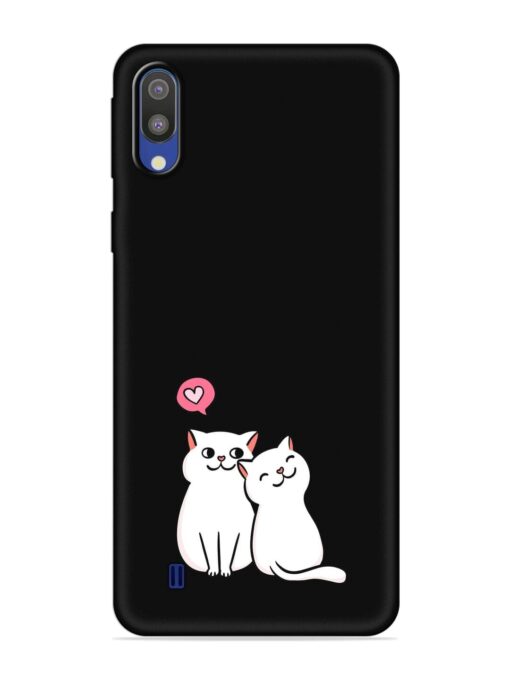 Cute Loving Cats Embossed Soft Silicone Case for Samsung Galaxy M10