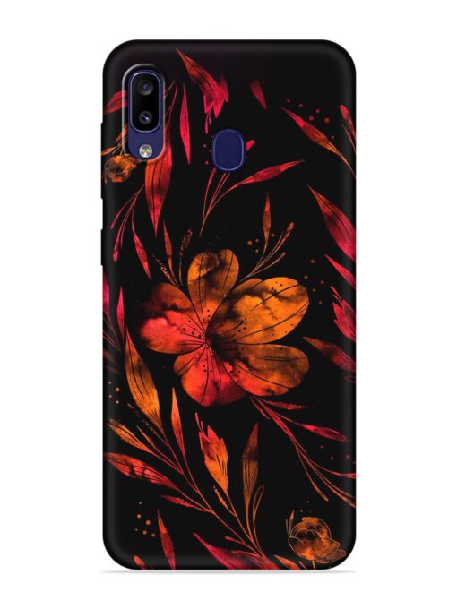 Red Flower Painting Embossed Soft Silicone Case for Samsung Galaxy M10S Zapvi