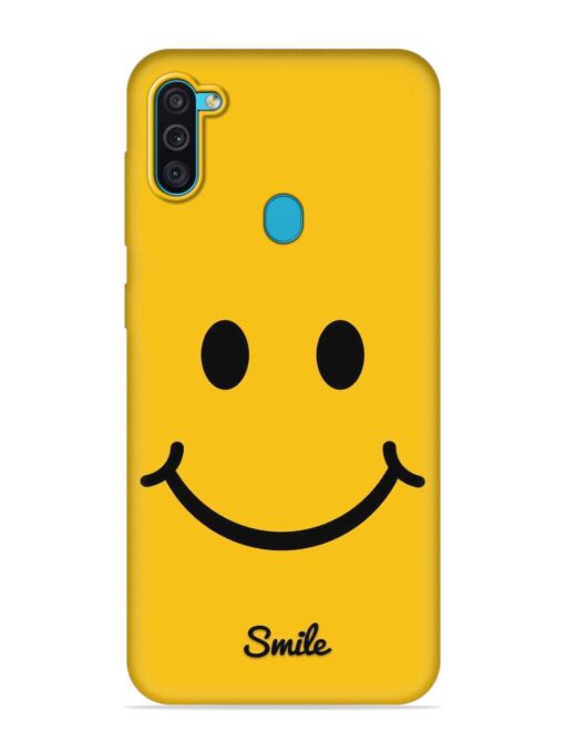 Yellow Smiley Embossed Soft Silicone Case for Samsung Galaxy M11 Zapvi