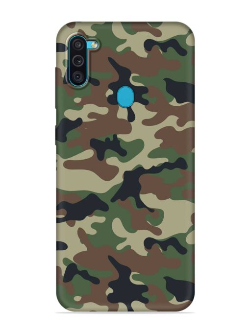 Army Military Camouflage Dark Green Embossed Soft Silicone Case for Samsung Galaxy M11 Zapvi