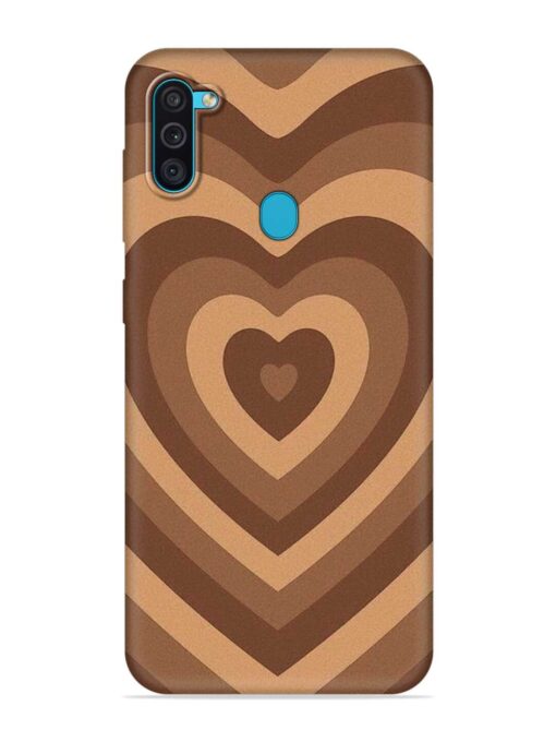 Brown Heart Embossed Soft Silicone Case for Samsung Galaxy M11 Zapvi