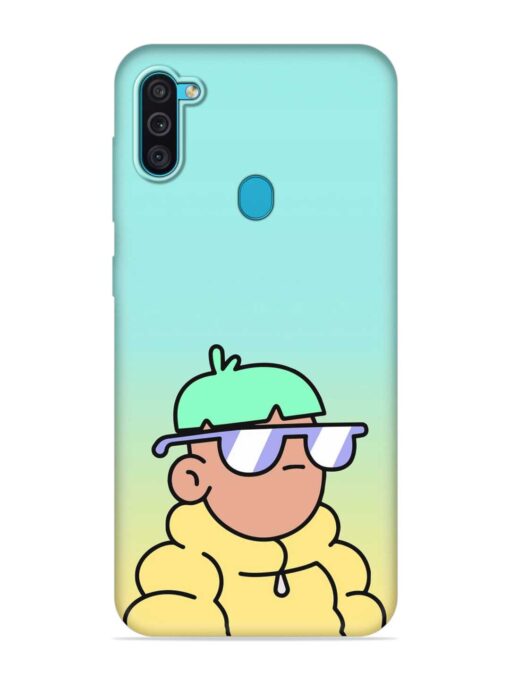 Doodles Cool Character Embossed Soft Silicone Case for Samsung Galaxy M11