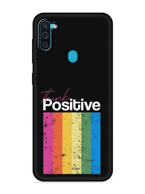 Think Positive Typography Embossed Soft Silicone Case for Samsung Galaxy M11