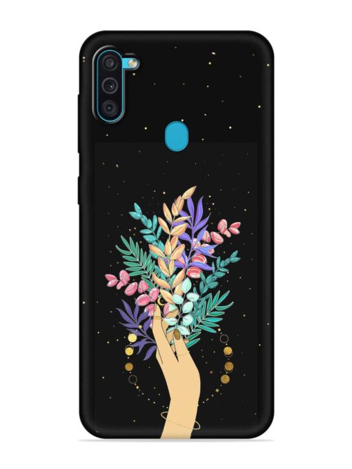 Flower On Hand Embossed Soft Silicone Case for Samsung Galaxy M11