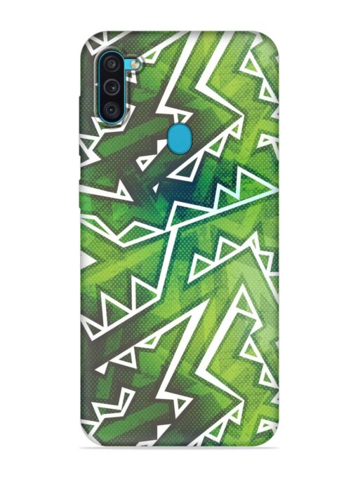 Green Graffiti Seamless Embossed Soft Silicone Case for Samsung Galaxy M11