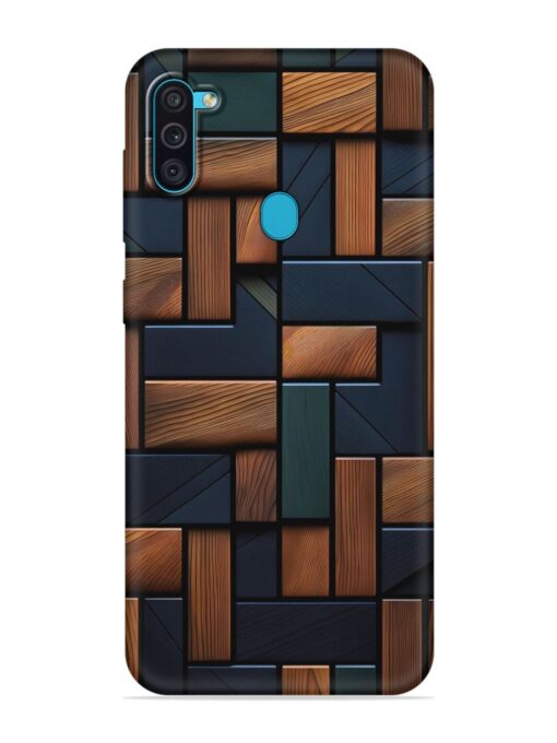 Wooden Background Cubes Embossed Soft Silicone Case for Samsung Galaxy M11 Zapvi