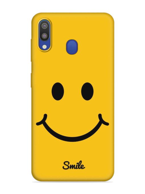 Yellow Smiley Embossed Soft Silicone Case for Samsung Galaxy M20