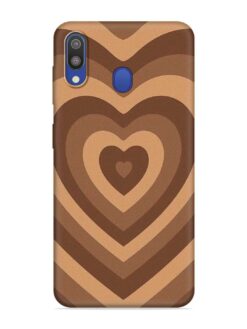 Brown Heart Embossed Soft Silicone Case for Samsung Galaxy M20