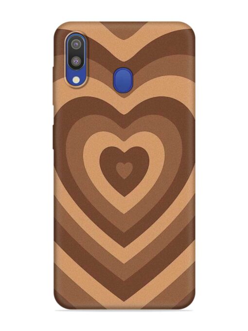 Brown Heart Embossed Soft Silicone Case for Samsung Galaxy M20 Zapvi