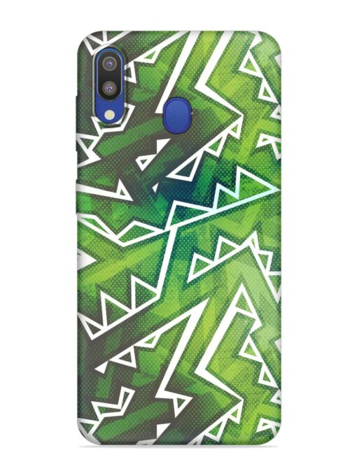 Green Graffiti Seamless Embossed Soft Silicone Case for Samsung Galaxy M20 Zapvi