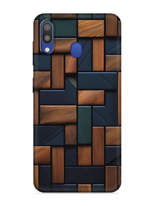 Wooden Background Cubes Embossed Soft Silicone Case for Samsung Galaxy M20