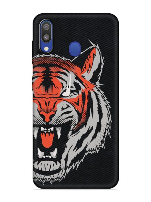 Tiger Aggression Embossed Soft Silicone Case for Samsung Galaxy M20