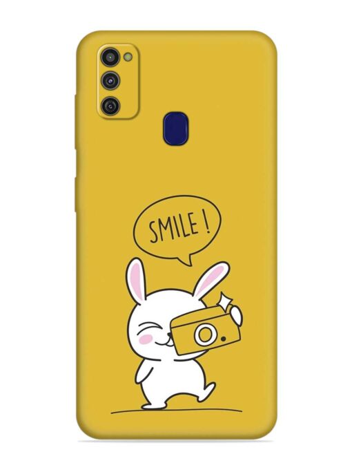 Hey Smile Please Embossed Soft Silicone Case for Samsung Galaxy M21 (2021)