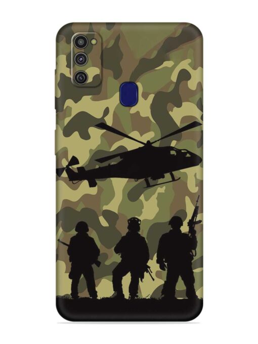 Army Heros Embossed Soft Silicone Case for Samsung Galaxy M21 (2021) Zapvi