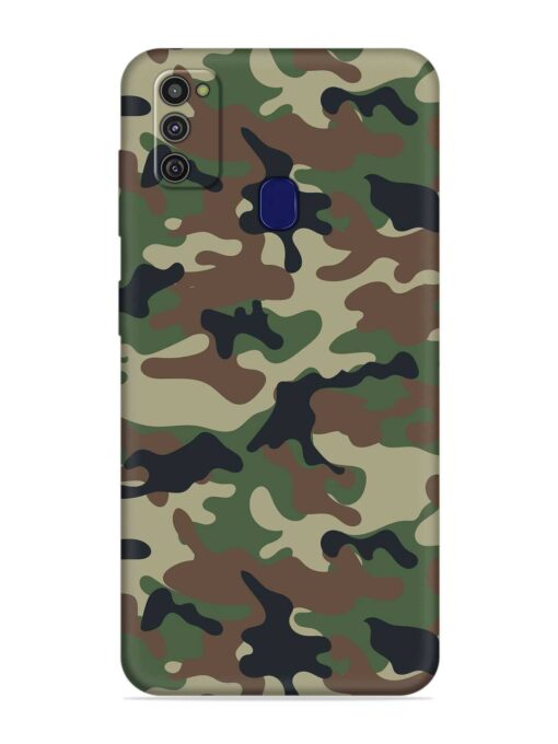 Army Military Camouflage Dark Green Embossed Soft Silicone Case for Samsung Galaxy M21 (2021) Zapvi