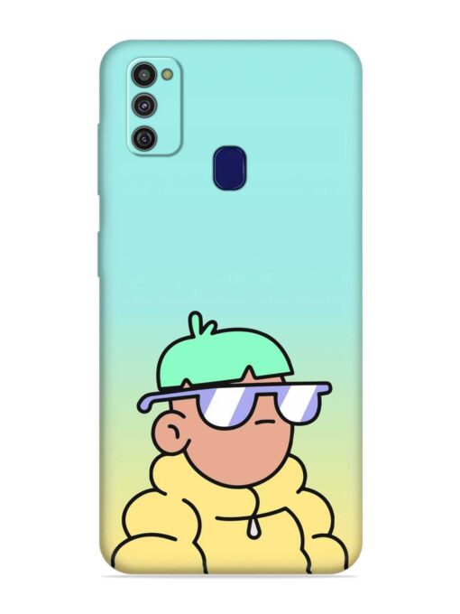 Doodles Cool Character Embossed Soft Silicone Case for Samsung Galaxy M21 (2021)