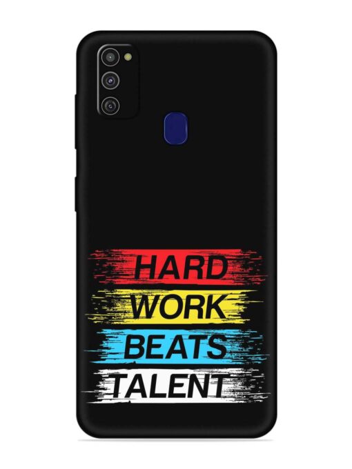 Hard Work Beats Embossed Soft Silicone Case for Samsung Galaxy M21 (2021)