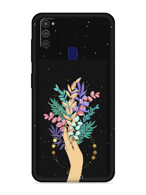 Flower On Hand Embossed Soft Silicone Case for Samsung Galaxy M21 (2021) Zapvi