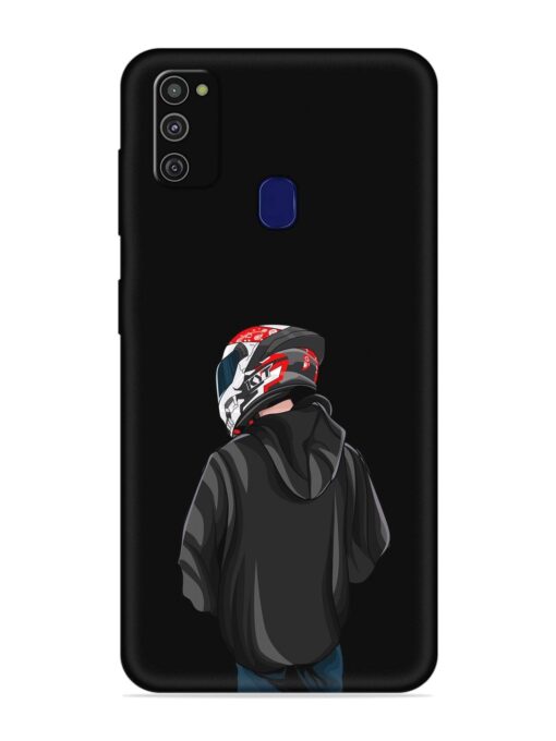 Motorcycle Rider Embossed Soft Silicone Case for Samsung Galaxy M21 (2021)