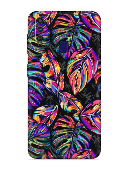 Tropical Seamless Vector Embossed Soft Silicone Case for Samsung Galaxy M21 (4G)