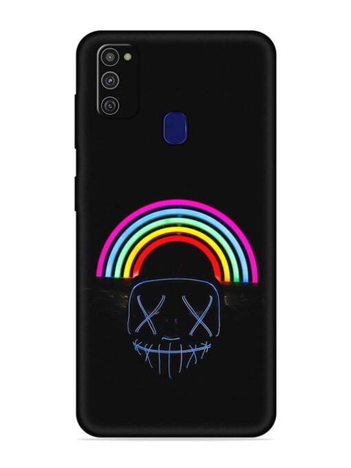 Mask Rainbow Embossed Soft Silicone Case for Samsung Galaxy M21 (4G) Zapvi