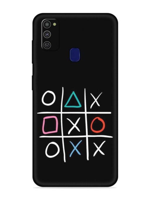 Super Neon Tic-Tac-Toe Embossed Soft Silicone Case for Samsung Galaxy M21 (4G) Zapvi