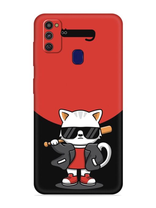 Cool Little Bear Cartoon Embossed Soft Silicone Case for Samsung Galaxy M21 (4G)