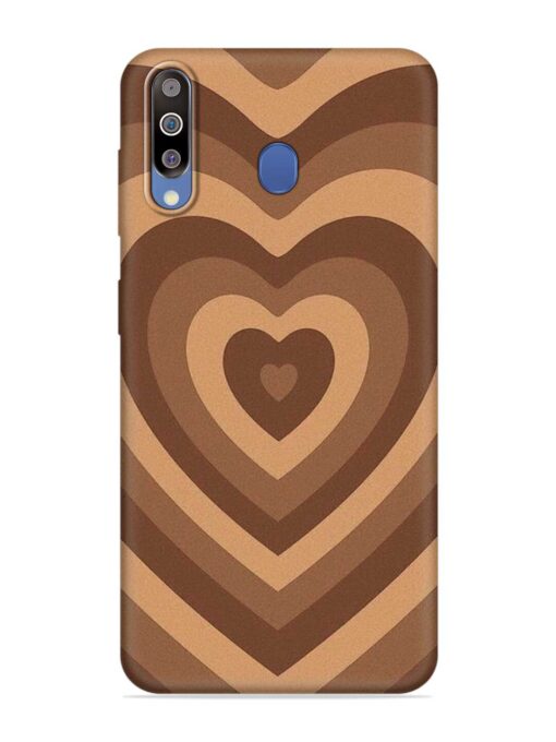 Brown Heart Embossed Soft Silicone Case for Samsung Galaxy M30 Zapvi