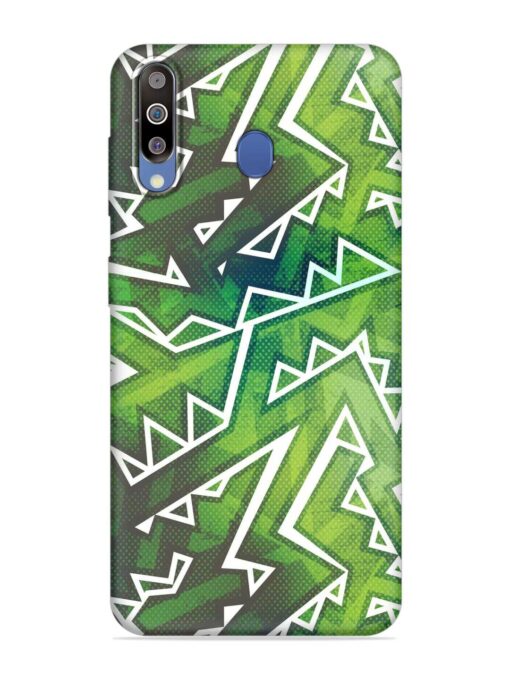 Green Graffiti Seamless Embossed Soft Silicone Case for Samsung Galaxy M30 Zapvi