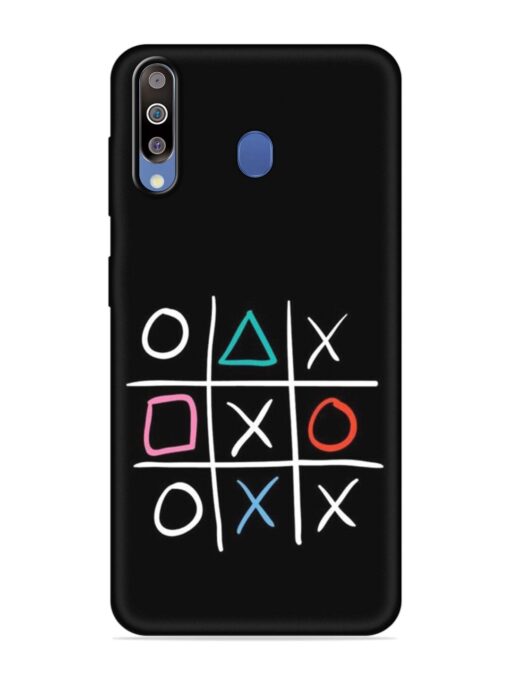 Super Neon Tic-Tac-Toe Embossed Soft Silicone Case for Samsung Galaxy M30 Zapvi