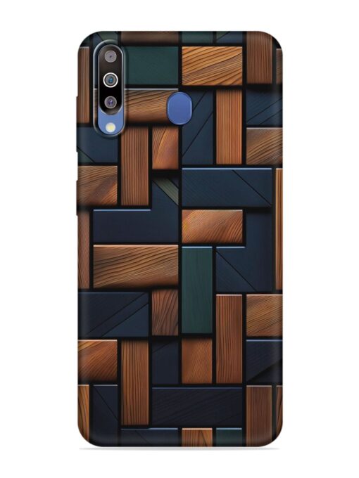 Wooden Background Cubes Embossed Soft Silicone Case for Samsung Galaxy M30 Zapvi