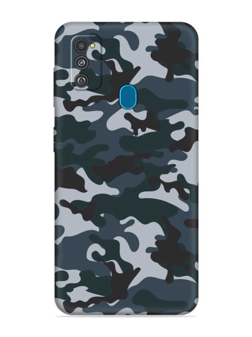 Dark Blue Army Military Art Embossed Soft Silicone Case for Samsung Galaxy M30S Zapvi